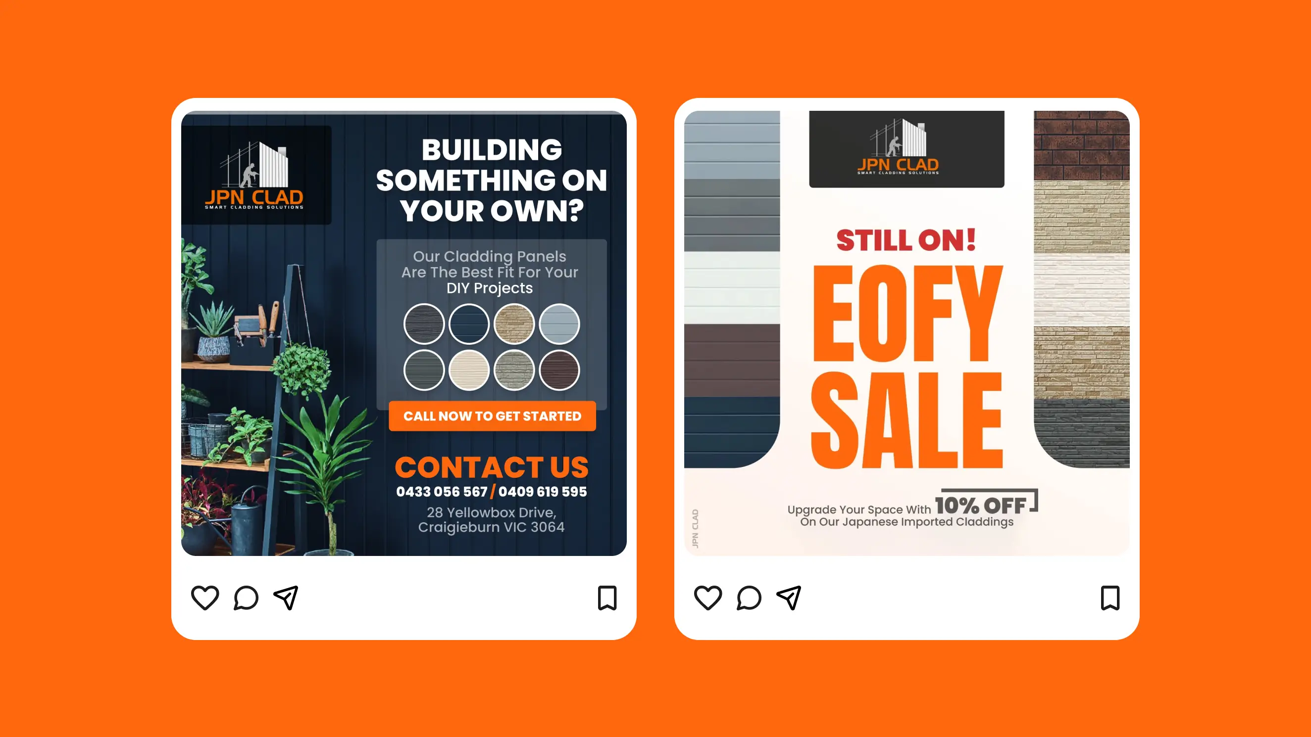 JPN Clad social posts - DIY projects and EOFY sale