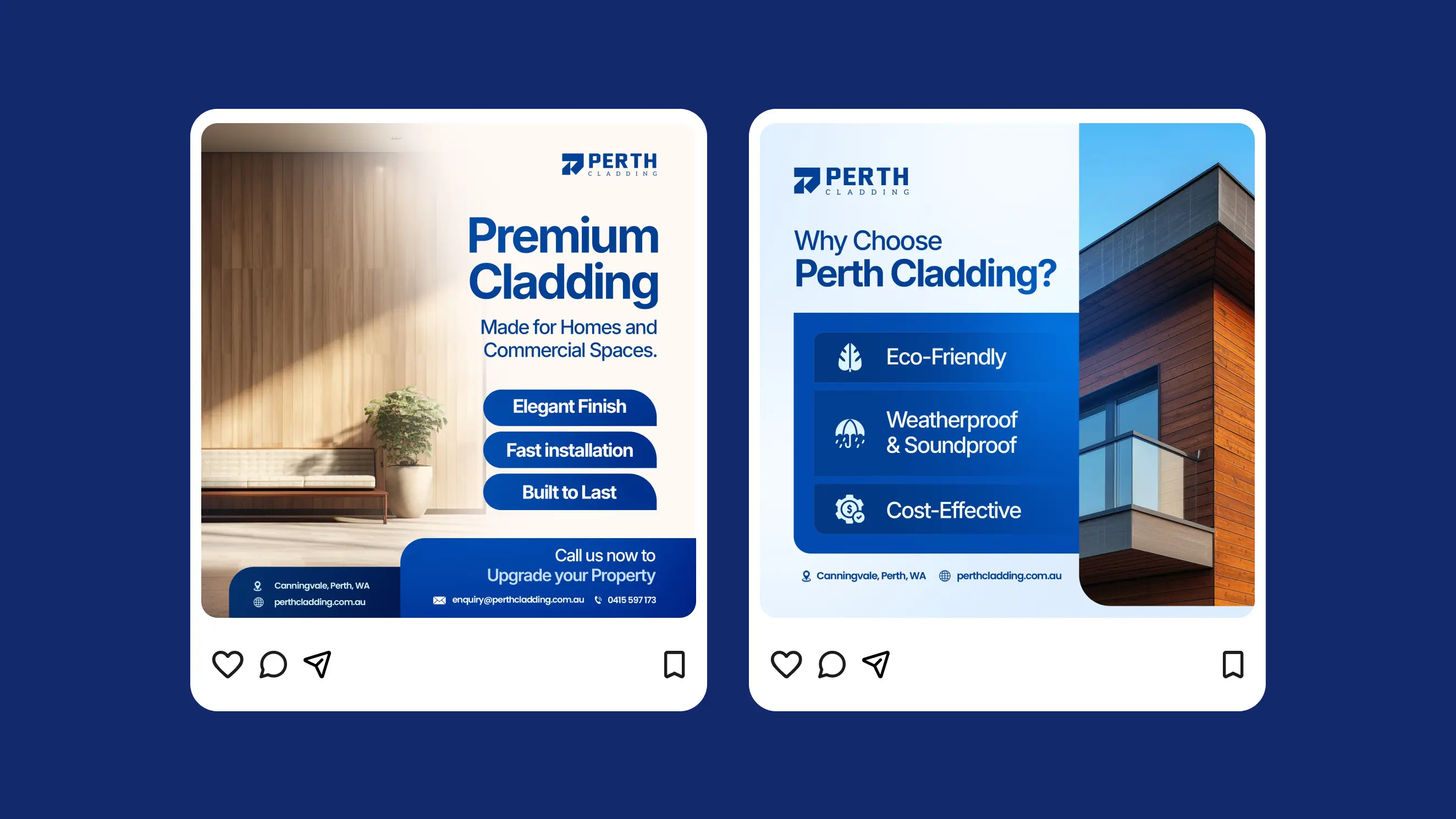 Perth Cladding social posts - premium cladding and why choose Perth Cladding
