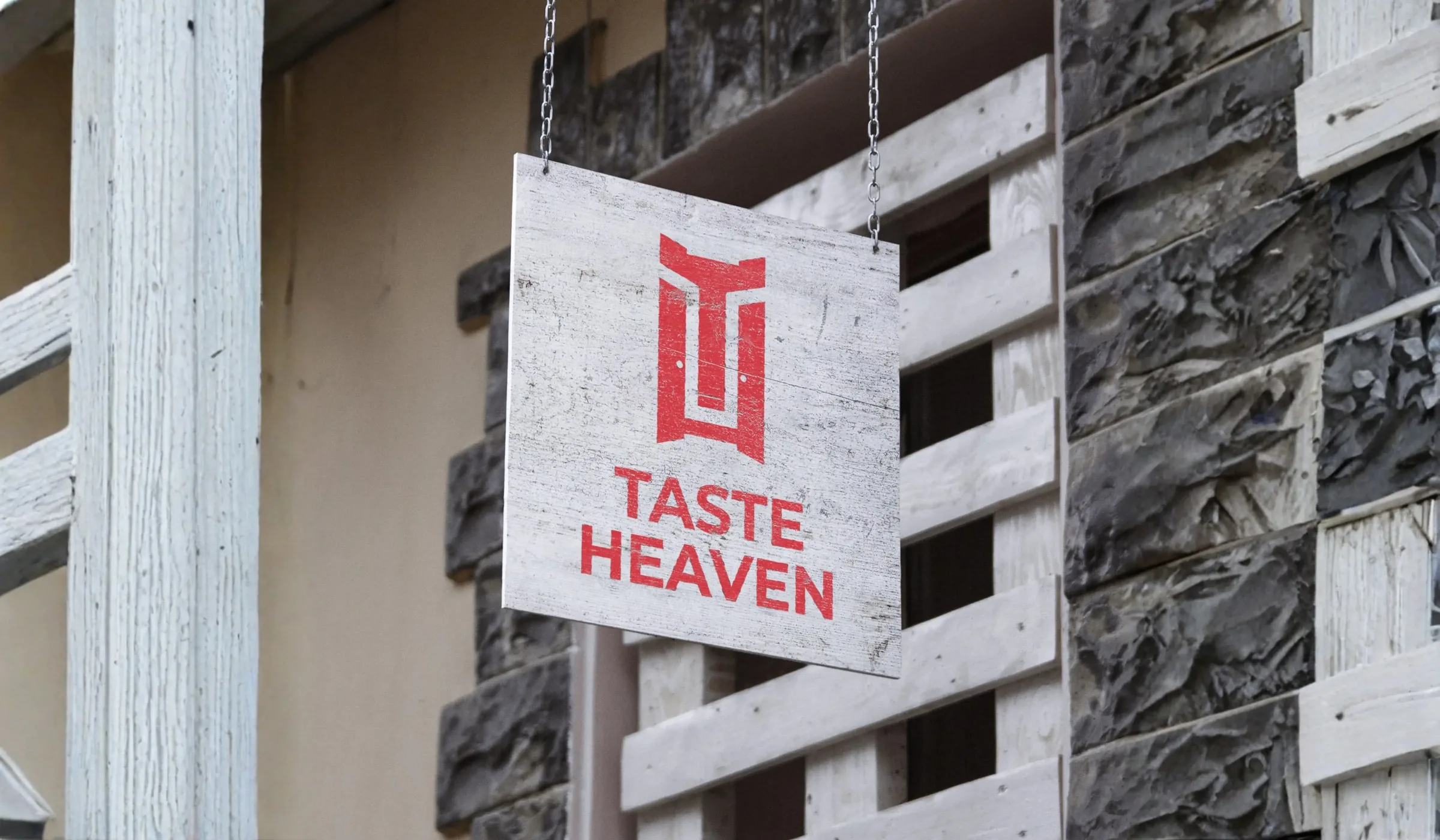 Taste Heaven storefront sign mockup